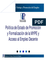 Politica Estado Promocion Mype