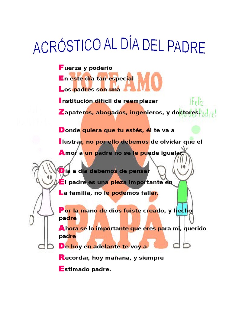 Acróstico Al Dia Del Padre 2016 | PDF