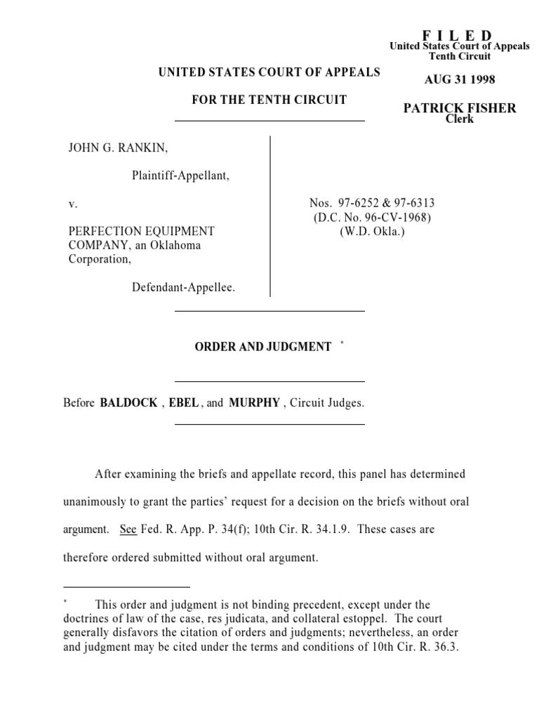 Filed Patrick Fisher PDF Summary Judgment Burden Of Proof (Law)