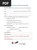 Download ENTRY FORM  RULES St George Magazine Summer Writing Contest 2016 by Casie SN317649045 doc pdf