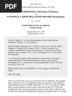 Paul H. Robertson, Individual v. National Labor Relations Board, 597 F.2d 1331, 10th Cir. (1979)