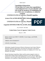 United States v. Arturo Palacios-Demetrio, and United States of America v. Augustin Sotomayor-Palacios, 930 F.2d 35, 10th Cir. (1991)
