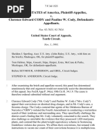 United States v. Clarence Edward Cody and Pauline W. Cody, 7 F.3d 1523, 10th Cir. (1993)