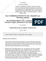 The Cambridge Institute, Inc., Plaintiff-Cross-Defendant-Appellee v. The Oxford Group, Inc., Norman P. Singer, Defendant-Cross-Claimant-Appellant, 53 F.3d 342, 10th Cir. (1995)