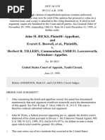 John M. Ricks, and Everett E. Boswell v. Herbert R. Tillery, Commandant, Usdb Ft. Leavenworth, 149 F.3d 1191, 10th Cir. (1998)