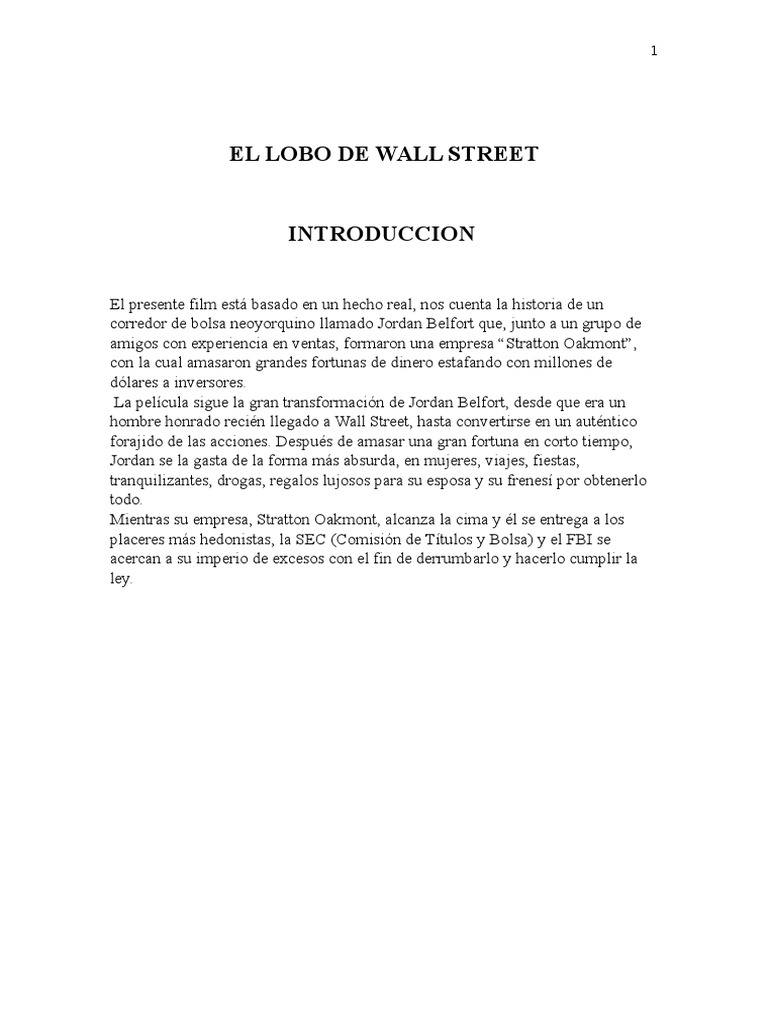 El Lobo De Wall Street Repelis El Lobo de Wall Street | PDF | Violencia