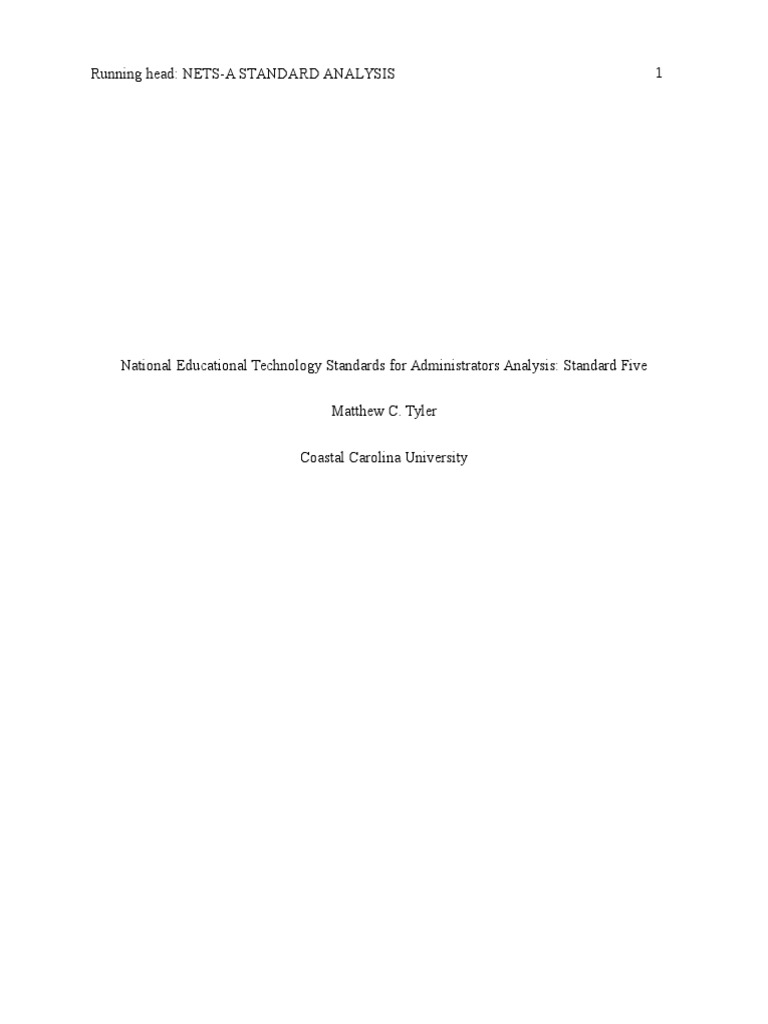 Revised Standard Five of The National Educational Technology Standards ...