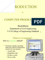 Computer Programming: Shashidharan Department of Civil Engineering N S S College of Engineering Palakkad