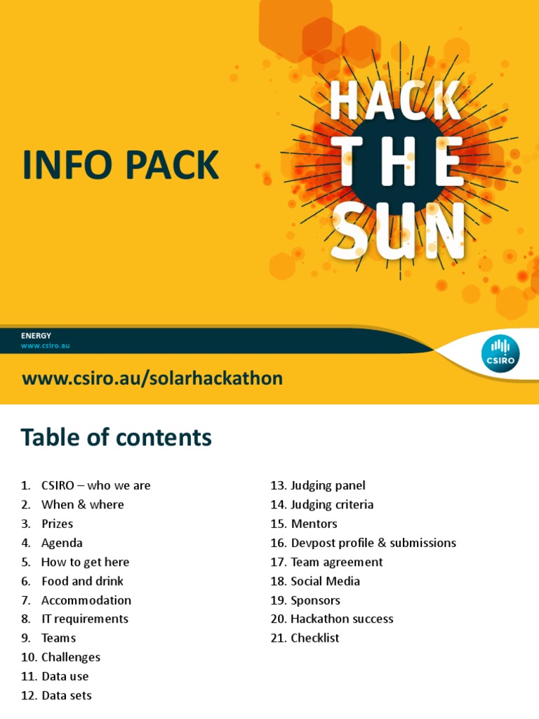 CSIRO Solar Hackathon Info Pack 040416 | PDF | Solar Energy ...
