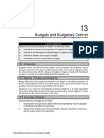 Budgets and Budgetary Control: Learning Objectives