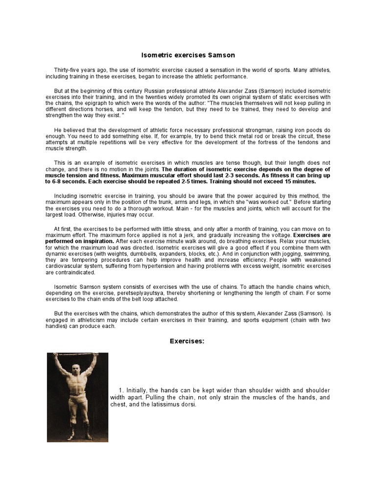 Isometric Exercises Samson | PDF | Strength Training | Muscle Contraction
