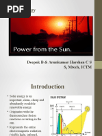 Solar Energy: Deepak B & Arunkumar Harshan C S S Mtech, ICTM