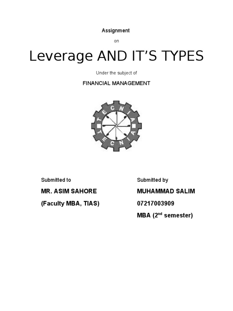 Types of Leverage in Financial Management | PDF | Capital Structure ...