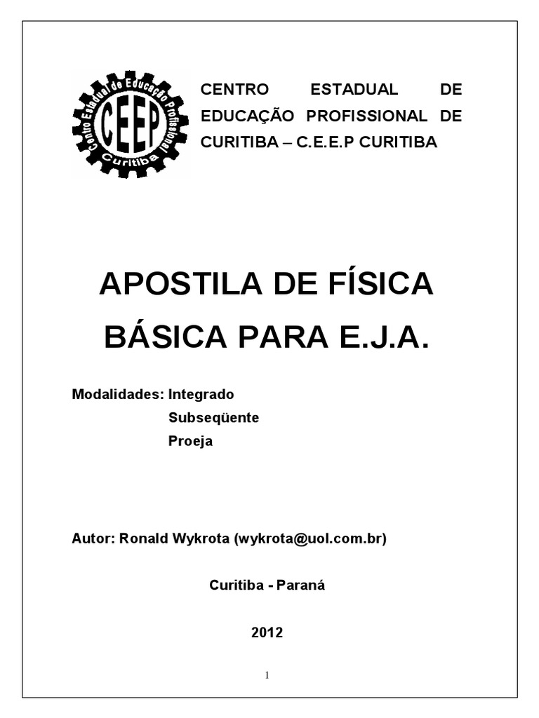 Apostila de Física Básica para E.J.A. | PDF | Inércia | Leis do ...