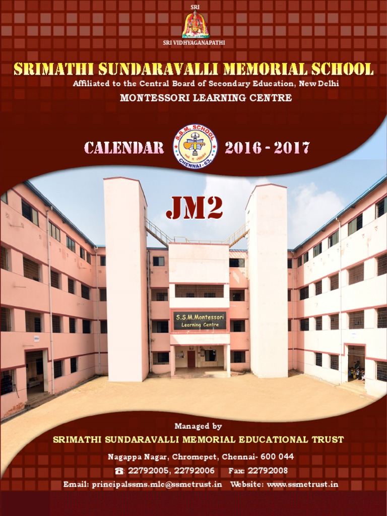 Srimathi Sundaravalli Memorial School: Calendar 2016 - 2017 | PDF |  Religious Holidays | Public Holiday