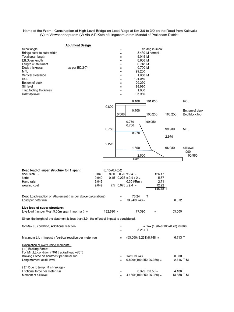 Bridge Abutment Design Details | PDF | Mechanical Engineering | Civil ...