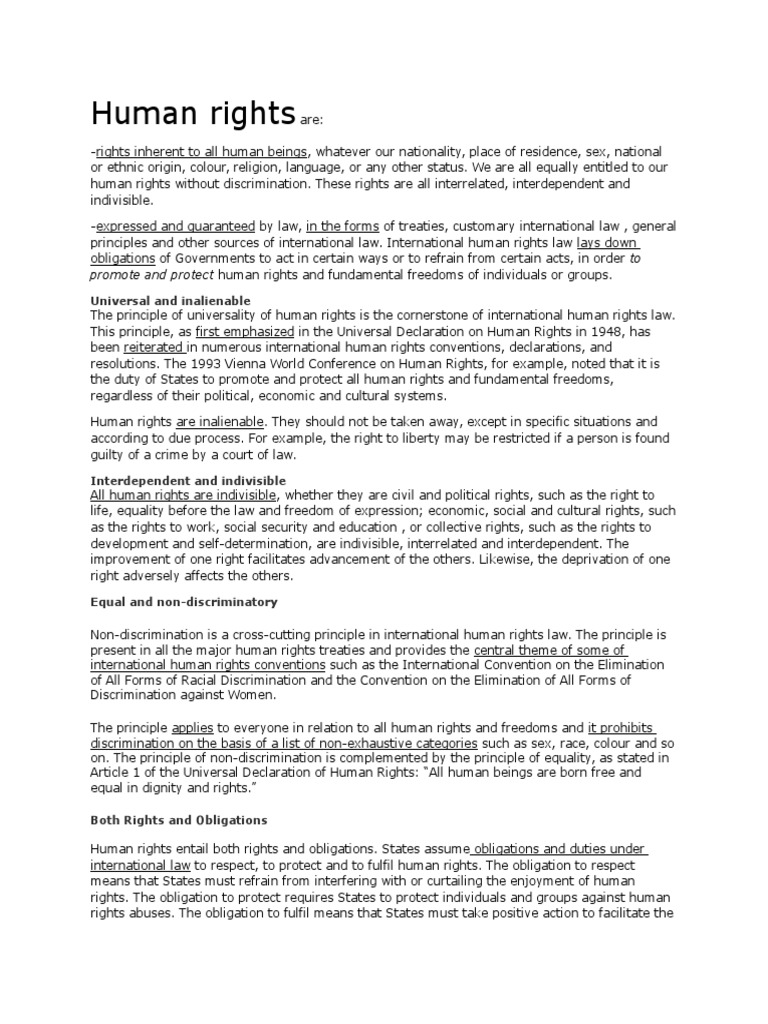 Understanding Human Rights Principles | PDF | Minority Group | Human Rights