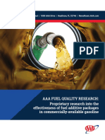 AAA FUEL QUALITY RESEARCH: Proprietary Research Into The Effectiveness of Fuel Additive Packages in Commercially-Available Gasoline