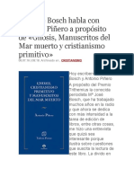 Mª José Bosch Habla Con Antonio Piñero a Propósito de Gnosis, Manuscritos Del Mar Muerto y Cristianismo Primitivo