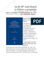 Entrevista de Mª José Bosch a Antonio Piñero a Propósito Del Premio Trithemius