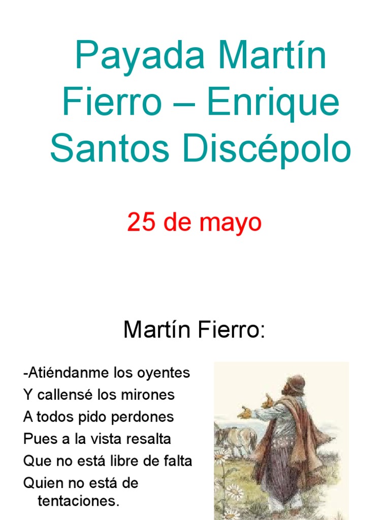 Payada Martín Fierro Enrique Santos Discépolo Pdf Musica Tango