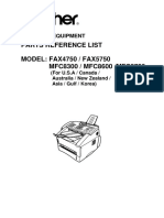 Parts Reference List MODEL: FAX4750 / FAX5750 MFC8300 / MFC8600 /MFC8700