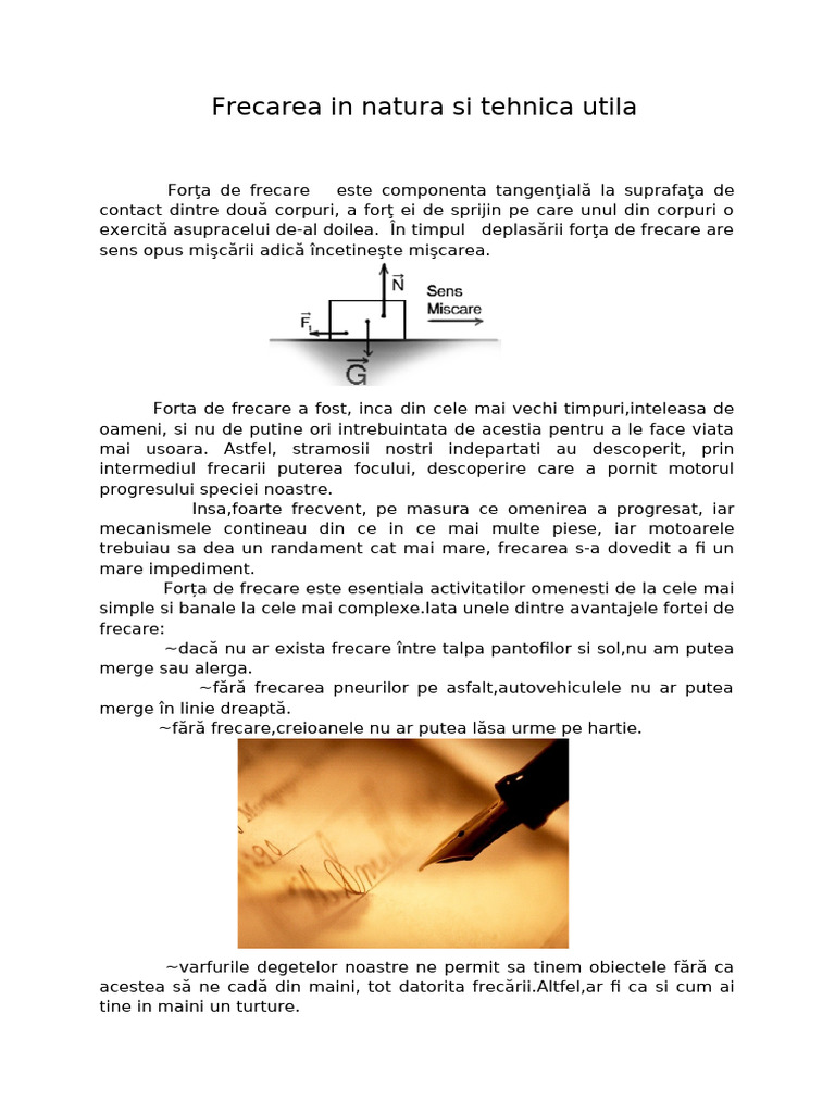 Frecarea In Natura Si Tehnica Utila