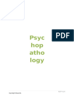 Psyc Hop Atho Logy: Psychopathology