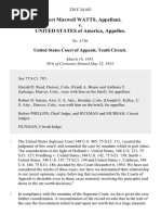 Robert Maxwell Watts v. United States, 220 F.2d 483, 10th Cir. (1955)