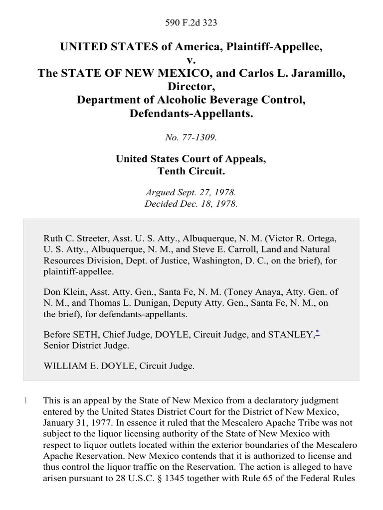 United States v. The State of New Mexico, and Carlos L. Jaramillo