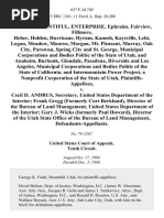 Beaver, Bountiful, Enterprise, Ephraim, Fairview, Fillmore, Heber, Holden, Hurricane, Hyrum, Kanosh, Kaysville, Lehi, Logan, Meadow, Monroe, Morgan, Mt. Pleasant, Murray, Oak City, Parowan, Spring City and St. George, Municipal Corporations and Bodies Politic of the State of Utah, and Anaheim, Burbank, Glendale, Pasadena, Riverside and Los Angeles, Municipal Corporations and Bodies Politic of the State of California, and Intermountain Power Project, a Nonprofit Corporation of the State of Utah v. Cecil D. Andrus, Secretary, United States Department of the Interior Frank Gregg (Formerly Curt Berklund), Director of the Bureau of Land Management, United States Department of the Interior Gary J. Wicks (Formerly Paul Howard), Director of the Utah State Office of the Bureau of Land Management, 637 F.2d 749, 10th Cir. (1980)
