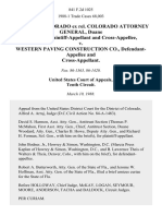 State of Colorado Ex Rel. Colorado Attorney General, Duane Woodard, and Cross-Appellee v. Western Paving Construction Co., and Cross-Appellant, 841 F.2d 1025, 10th Cir. (1988)