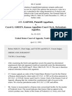 J.T. Garner v. Carol G. Green, Kansas Appellate Court Clerk, 991 F.2d 805, 10th Cir. (1993)