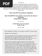 Tony Lynn Davis v. Ron Champion and Attorney General For The State of Oklahoma, 21 F.3d 1121, 10th Cir. (1994)