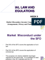 Market Misconduct, Investor Compensation Arrangements, Privacy and Further Codes