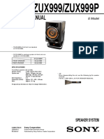 Service Manual for SS-ZUX999/ZUX999P Front and Rear Speakers