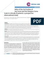 Interrater Reliability of The Full Outline of Unresponsiveness Score and The Glasgow Coma Scale in Critically Ill Patients