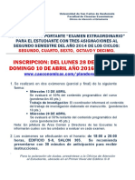 Plan de Repitencia Fecha de Examen Cuarta Oportunidad