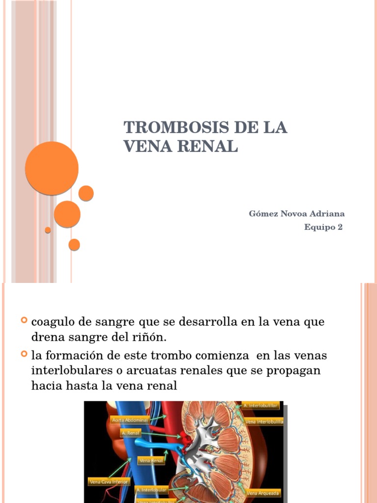Trombosis de Vena Renal: Causas y Diagnóstico | PDF | Trombo | Coagulación