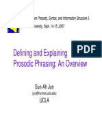 Defining and Explainin Defining and Explaining Prosodic Phrasingg Prosodic Phrasing