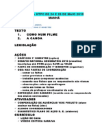 Manhã Avisos Texto 1. Como Num Filme 2. A Canoa Legislação Ações