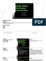 Cancer History Risk Factors and Prevention Storyboard