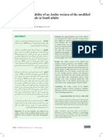 Validity and Reliability of An Arabic Version of The Modified Dental Anxiety Scale in Saudi Adults