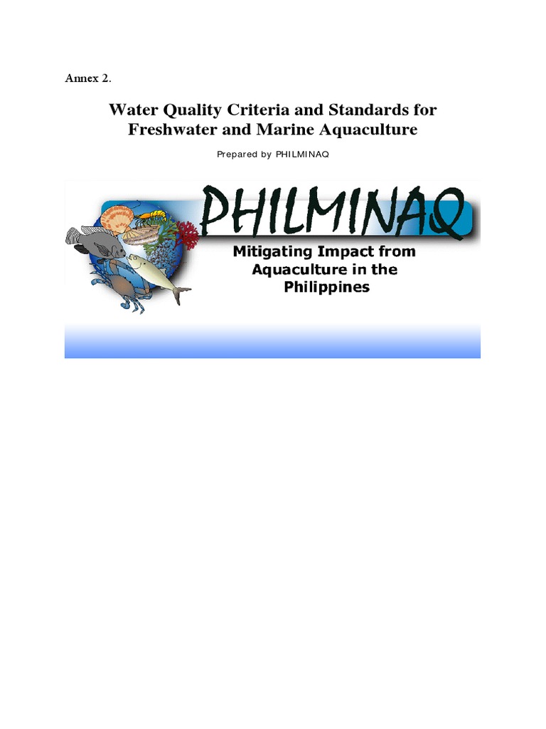 Aquaculture Water Quality Standards | PDF | Alkalinity | Ph
