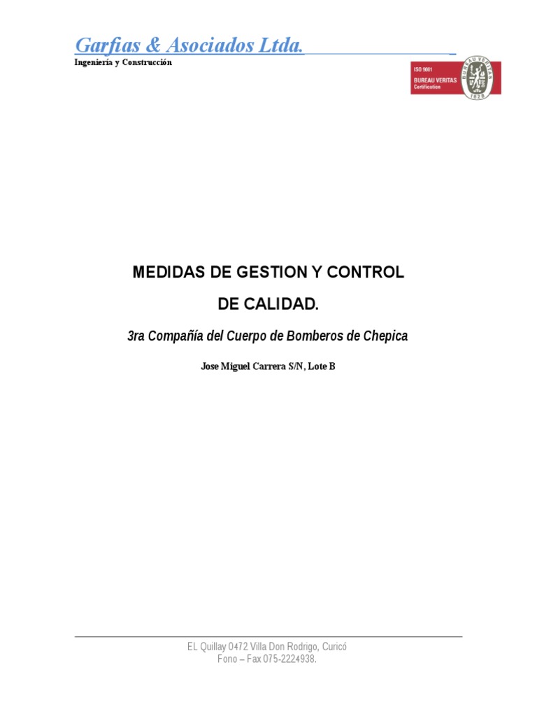 Medidas de Gestion y Control de Calidad | PDF | Arquitecto | Ingeniería