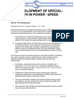 Development of Special Strength in Speed Power Events
