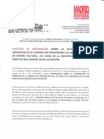 Solicitud de info. a la DGPH sobre el desmontaje de la cubierta del Beti-Jai