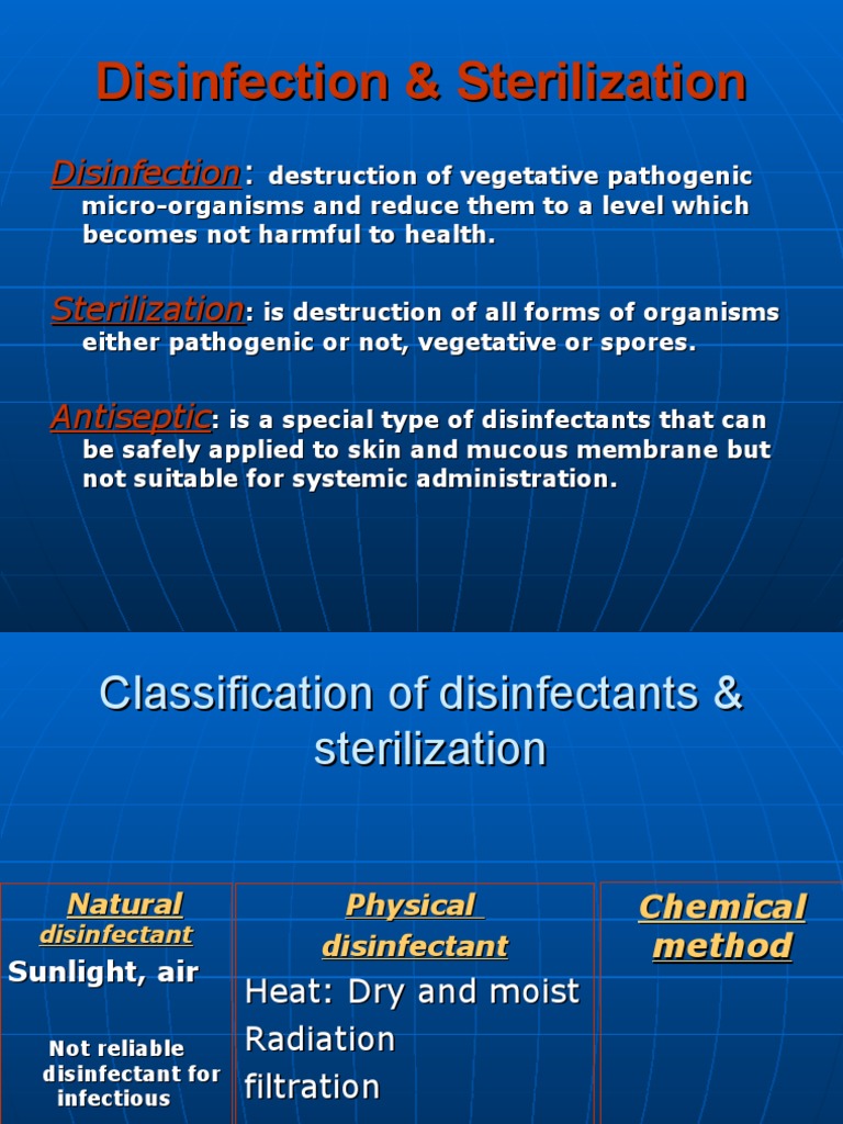 Disinfection and Sterilization Methods | PDF | Sterilization ...