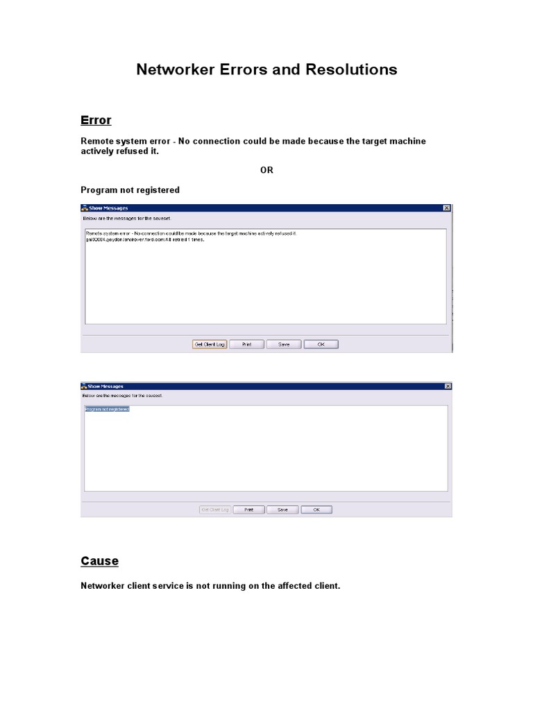 Networker Error Resolutions Guide | PDF | Virtual Machine | Server ...