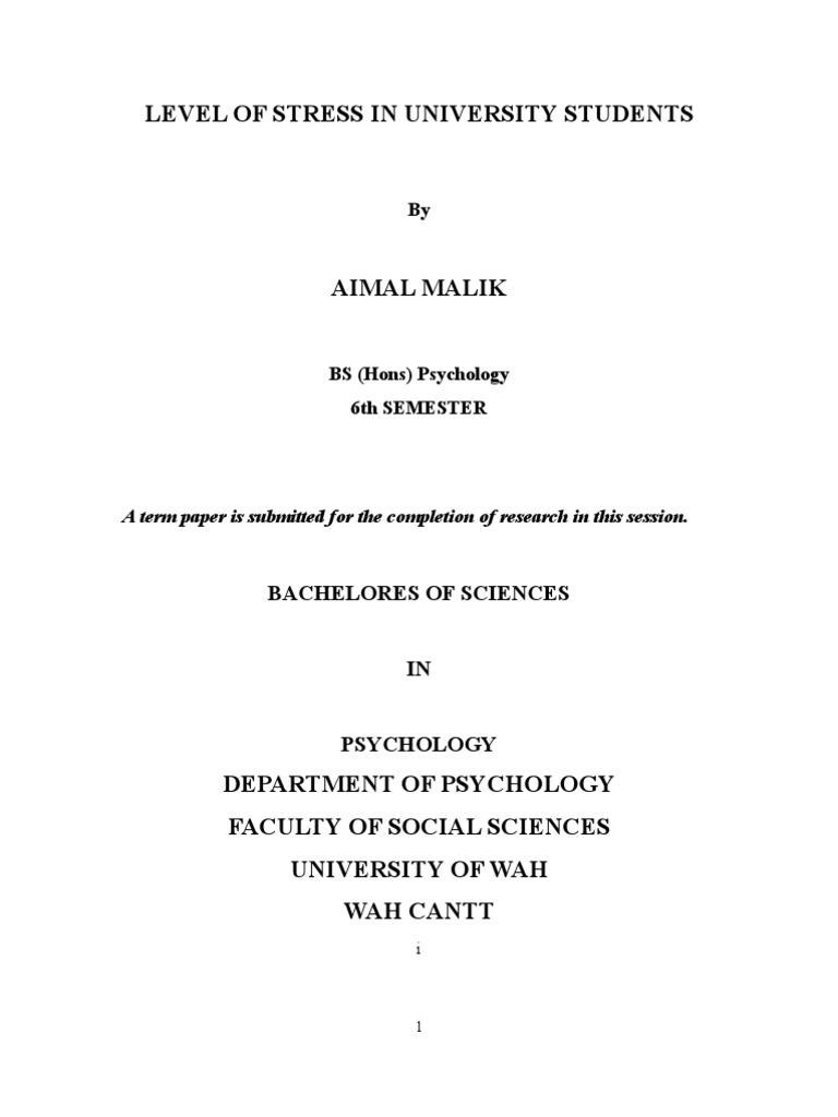 Stress Levels Among University Students | PDF | Likert Scale | Fight Or ...